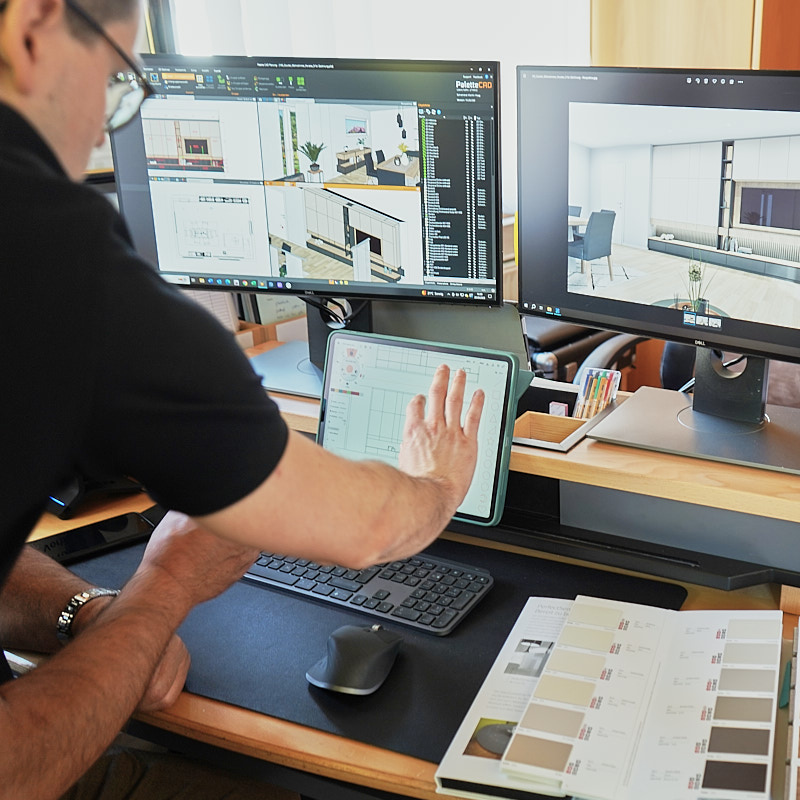 Kücheninsel mit Neff Kochfeld mit Muldenlüfter